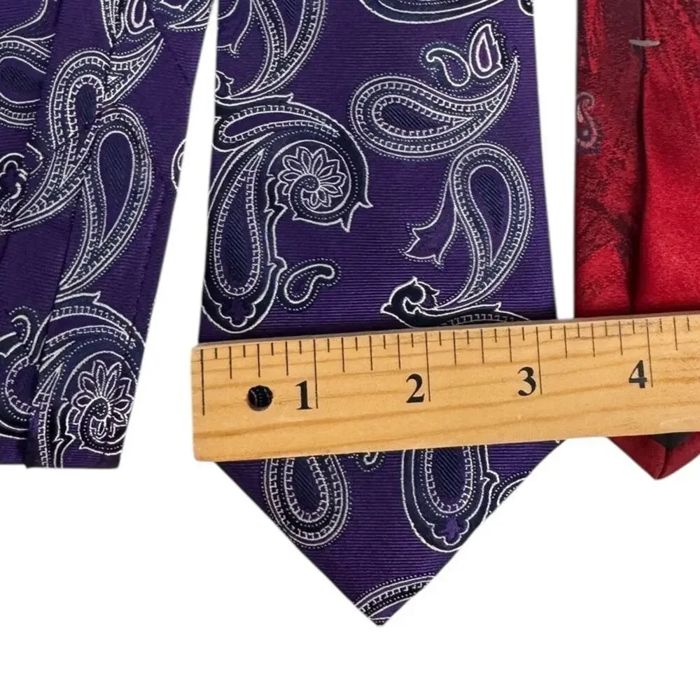 Lot of 4 Paisley Print Tie ROUNDTREE DON LOPER VAN HEUSEN